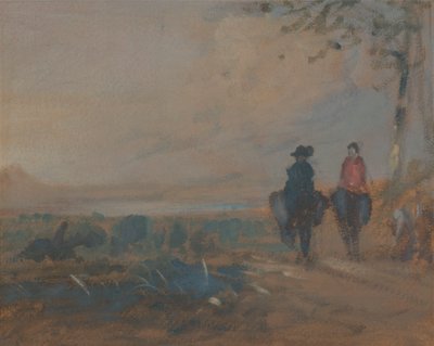 Göl ve Binen İki Figürlü Manzara by Unknown artist