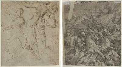 Laocoön (rekto); Milvian Köprüsü Savaşı (parça) (verso) by Unknown artist