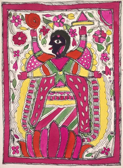 Sola bakan büyük, çok kollu figür by Unknown artist