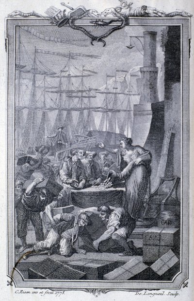 Kolonilerle ticaret (kahve dahil) - G.T. Raynal, ed. Pelet, Cenevre by Unknown artist