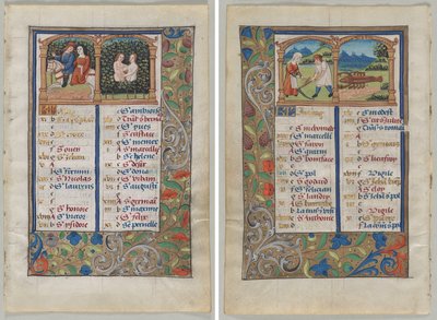 Saatler Kitabından Yaprak: Mayıs Takvim Sayfası (recto) ve Haziran Takvim Sayfası (verso) (2