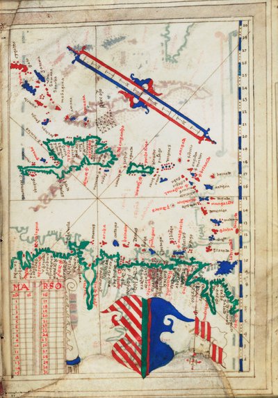 Küçük Antiller ve Karayip Denizi, c.1550-60 (vellum) by Unknown artist