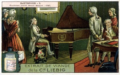 Liebig kromolitografisi. Ludwig van Beethoven (1770/1827), Wolfgang Amadeus Mozart
