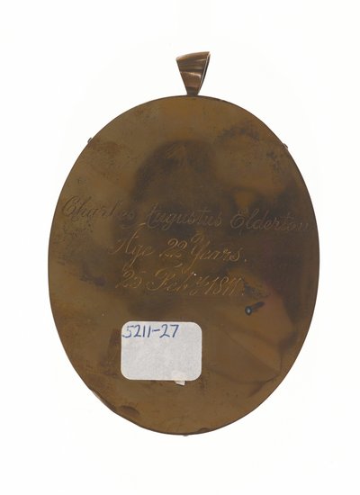 Teğmen Charles Augustus Elderton (1789-1841), 9. Madras Yerli Piyade, 25 Şubat 1811 (fildişi üzerine minyatür) by Unknown artist