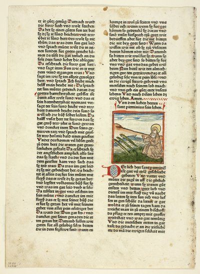 Heiligenleben'den Aziz Pirminius'un Hayatı, Winterteil (Azizlerin Yaşamları, Kış Zamanı), 15. Yüzyıl Kitaplarından Gravürlerden Levha 1 by Unknown artist