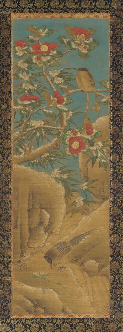 Karda Saksağan ve Kamelyalar by Unknown artist