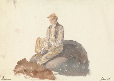 Kayanın Üzerinde Oturan Adam (Madeira 16 Ocak) by Unknown artist
