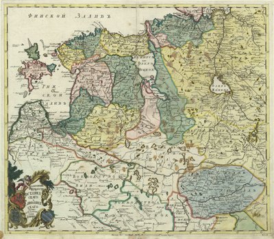 Estonya ve Livonia Haritası - Anonim usta - 1745 - Bakır oyma, sulu boya - Bilimler Akademisi, Saint Petersburg by Unknown artist