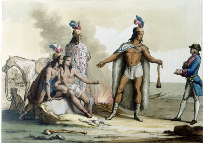Bir Batılının Patagonya Kızılderilileriyle Buluşması. by Unknown artist