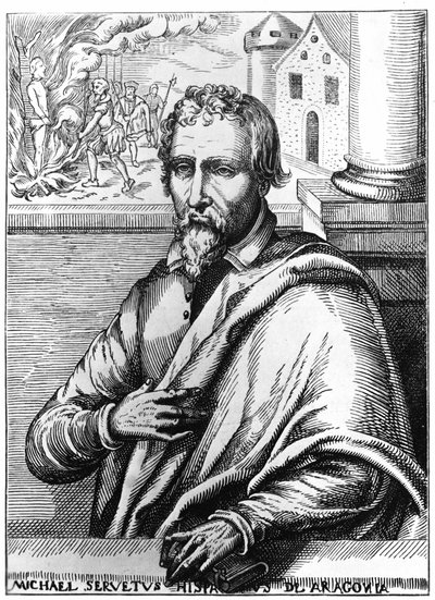 Michel Servet (Michel de Villanueva) (1511-1553), İspanyol doktor ve ilahiyatçı. Oymak by Unknown artist