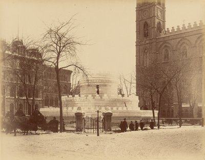 Montreal, Notre-Dame kilisesinin önündeki buz labirenti by Unknown artist
