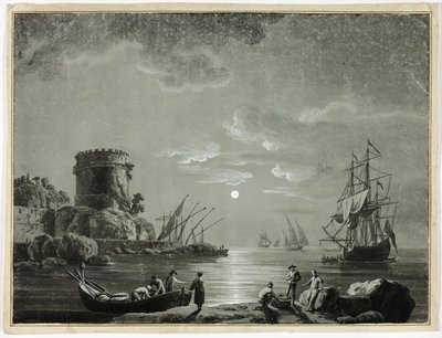 Balıkçı Limanında Ay Işığı Sahnesi by Unknown artist