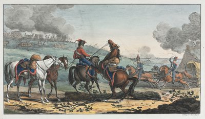 Üç Ata Önderlik Eden Atlı Topçu by Unknown artist