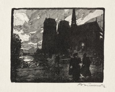 Notre Dame, Akşam by Unknown artist