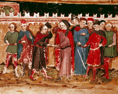 Minyatür gabelle yetkilileri (Bayan H V-5) “Codex de Privileges”” by Unknown artist