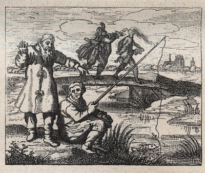 Eski atasözleri: vesilesiyle arkadan kel - 18. yüzyıl gravür by Unknown artist