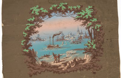 Liman Sahnesi ile Dış Mekan by Unknown artist
