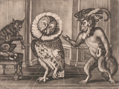 Baykuş, Maymun ve Kedi, Mezzotintoes, Smith, Cilt. III by Unknown artist