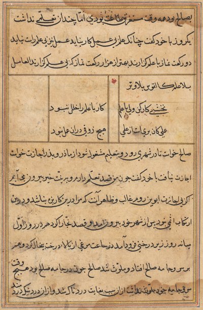 Bir Papağan Masallarından Sayfa (Tuti-nama): metin sayfası by Unknown artist