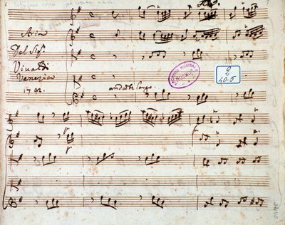 Söndürme müzik notası sayfası Antonio Vivaldi
