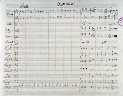 Die Entfuhrung aus dem Serail için nota sayfası, Mozart