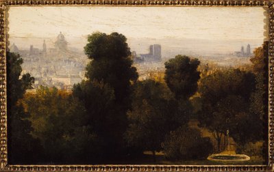 Belleville tepelerinden görülen Paris; 1840 dolaylarında, bugünkü 19. bölge, 1840 yılında (tuval üzerine yağlıboya) by Unknown artist