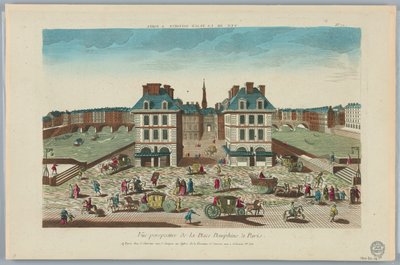 Peep-show, Paris'teki Place Dauphine'in Perspektif Görünümü, No. 71 by Unknown artist