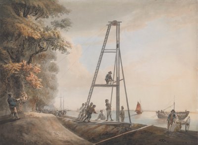 Thames Nehri Kıyılarında Kazık Çakma by Unknown artist