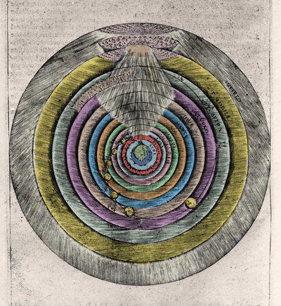 İlahi Komedyadan Sonra Cennetin Planı Dante Alighieri (1265-1321): 17. yüzyıla ait isimsiz gravür by Unknown artist