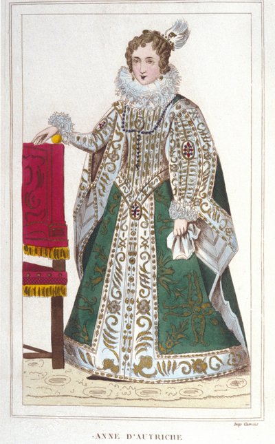 Avusturyalı Anne Portresi (1601-1666). 1830 gravürü by Unknown artist