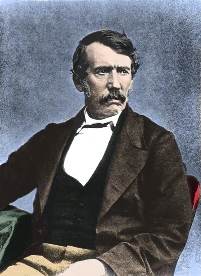 David Livingstone (1813-1873) İskoç misyoner ve kaşif portresi. by Unknown artist