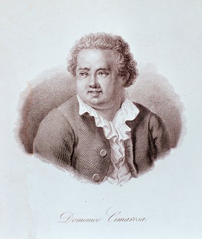 Domenico Cimarosa (1749-1801) İtalyan besteci Gravür portresi. 18. yüzyıl. Milano, konservatuar kütüphanesi by Unknown artist