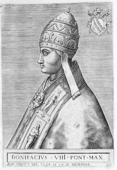 Papa Boniface VIII'in Portresi (Benedetto Caetani dit Bonifacio VIII) by Unknown artist