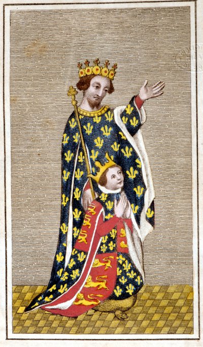Richard III (1452 - 1485) çocuğu ve babası Richard of York'un portresi. 18. yüzyılın sonundan gravür. Biblioteca di Brera, Milano. by Unknown artist