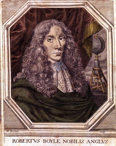 Sir Robert Boyle (1627-1691), Anglo-İrlandalı fizikçi ve kimyager portresi. by Unknown artist