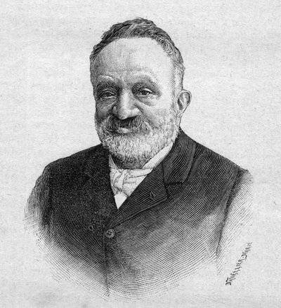 Wilfrid de Fonvielle 1824-1914 Fransız gazeteci ve havacılık portresi - 1893 gravürü by Unknown artist