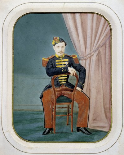 Bir askerin portresi. 1880 dolaylarında, anonim renkli fotoğraf. by Unknown artist