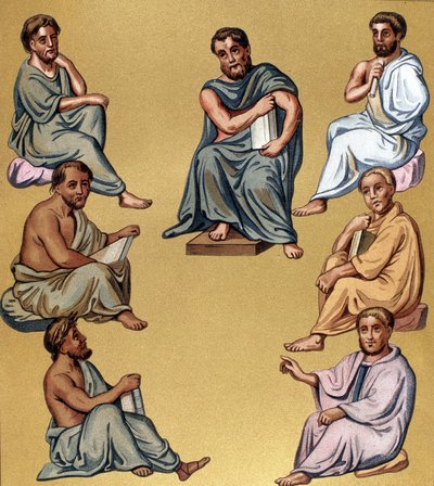 Farklı Yunan doktorlarının (filozofların) portresi. by Unknown artist