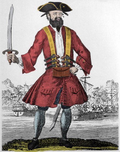 Korsan portresi Edward Teach dit Barbenoire (Karasakal veya Karasakal by Unknown artist