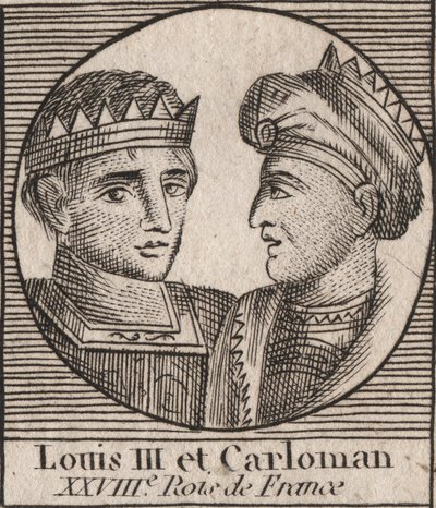 Louis (863/65-882) 879 ve 882 arasında Frank Kralı ve Carloman II (866-884), 879-884 arasında Frank Kralı - Batı Francia Kralı II. Louis ve Batı Kralı II. Carloman