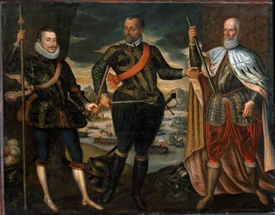 Marcantonio Colonna, Avusturya Prensi Juan ve Doge Sebastiano Venier'in portreleri. İnebahtı savaşının galipleri, c.1571 (resim) by Unknown artist