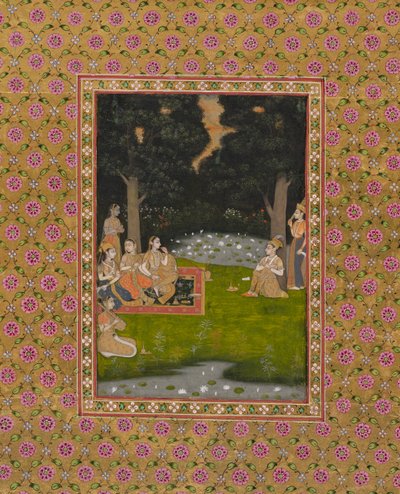 Hanımlar tarafından ziyaret edilen ormandaki soylu münzevi by Unknown artist