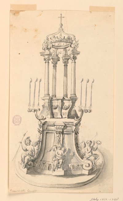Proje: Ev Sahibinin (veya bir kalıntının) sergilenmesi için bir iskele by Unknown artist