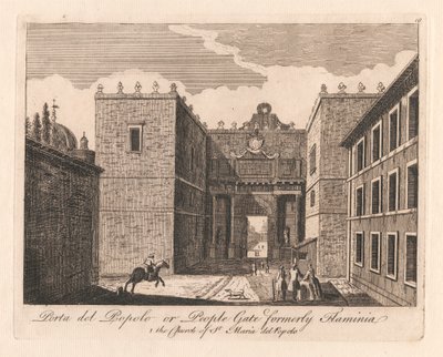 Prota del Popolo veya eski adıyla Flaminia Halk Kapısı: 1. St. maria del Popolo Kilisesi by Unknown artist
