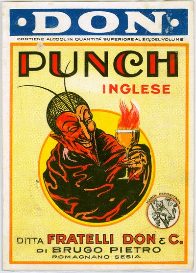 İngiliz alkol reklamını şeytanla yumruklayın (Chromolithography) by Unknown artist