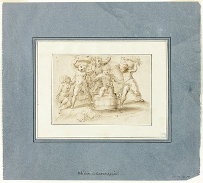 Putti Şarap Yapıyor by Unknown artist