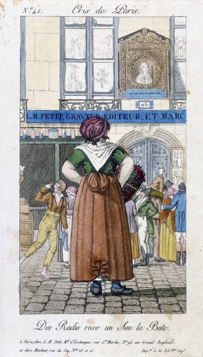 Paris sokaklarında turp tüccarı - “” Cris de Paris””, deb. 19. yüzyıl by Unknown artist