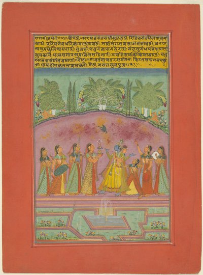 Ragini Vasanta, Jaipur Ragamala Setinden Bir Sayfa by Unknown artist