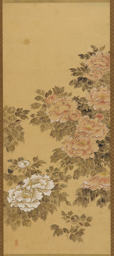 kırmızı ve beyaz şakayık by Unknown artist