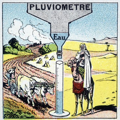 Bir yağışın temsili ve yağmurun farklı bölgelere etkileri ve tarıma etkisi. by Unknown artist